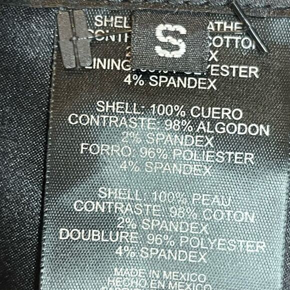 Rock and Republic Jacket Women's Small Leather Cotton Canvas Black Bomber - Picture 11 of 11